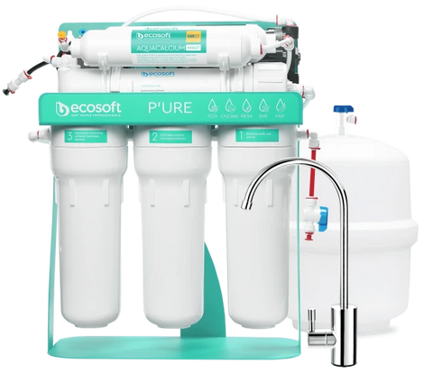 Фільтр зворотного осмосу Ecosoft P&rsquo;URE AquaCalcium Mint з помпою на станині (MO675PSMACECO) MO675PSMACECO фото