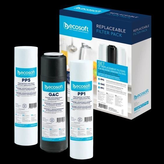 Комплект картриджів Ecosoft 1-2-3 для фільтрів зворотного осмосу (CPV3ECOSTD) CPV3ECOSTD фото